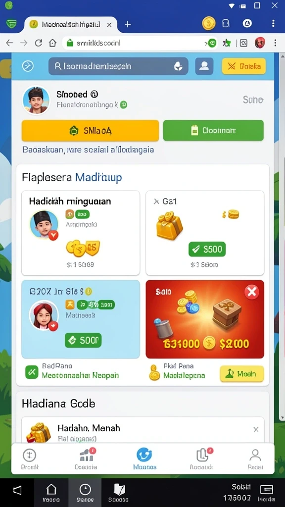 Screenshot menunjukkan berbagai mode permainan yang tersedia.