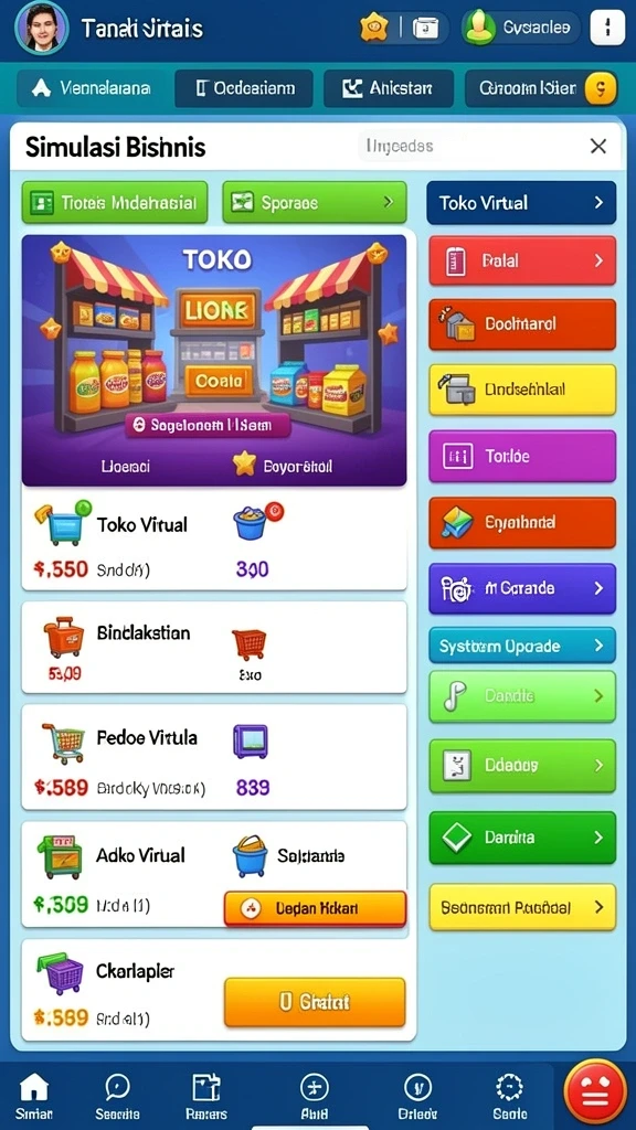 Screenshot gameplay yang menunjukkan berbagai mode permainan.